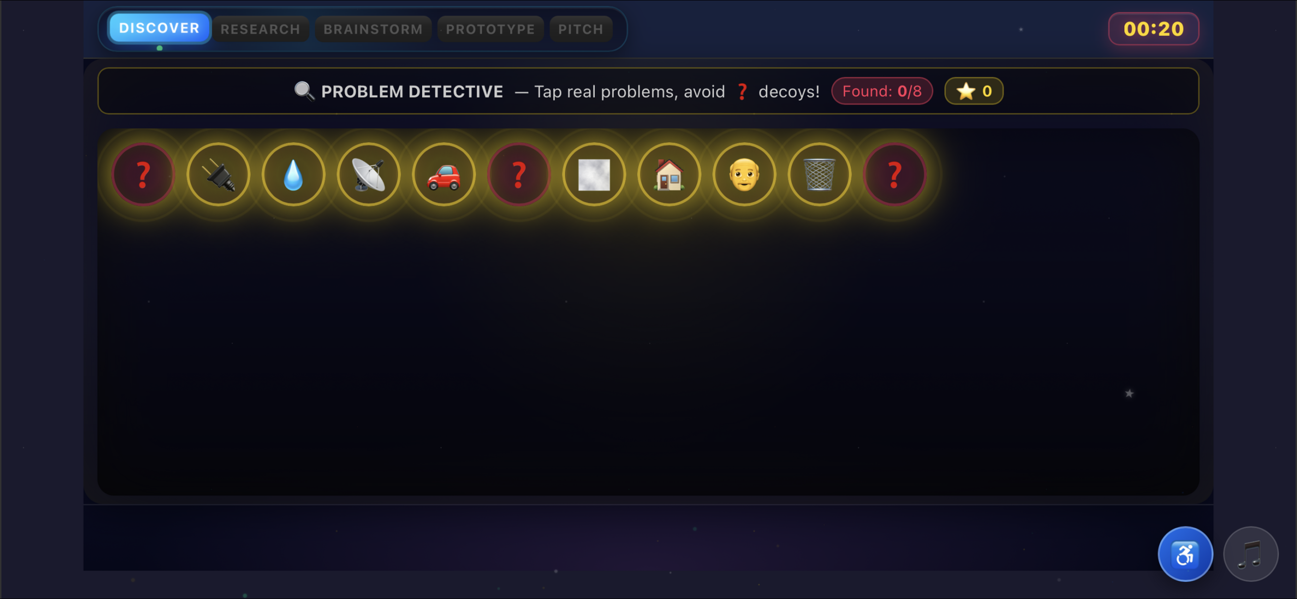 Problem Detective — tap real problems, avoid decoys